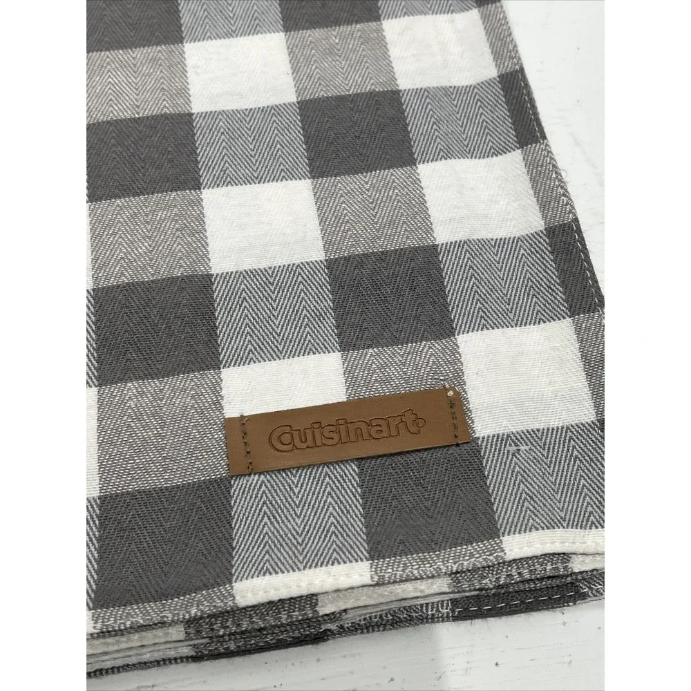 Cuisinart gray white Check Set of 4 Placemats Wrinkle Resistant 13 x‎ 19